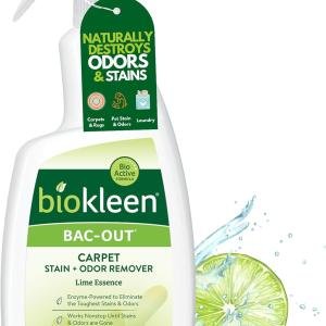 Biokleen Bac-Out Enzyme Stain Remover - 32 Ounce - Natural Foam Spray, Destroys Stains & Odors Safely, for Pet Stains, Laundry, Diapers, Wine, Carpets, Eco-Friendly, Non-Toxic, Plant-Based