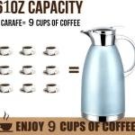 61oz Coffee Carafe Airpot Insulated Coffee Urn Stainless Steel Vacuum Thermal Pot Flask for Coffee, Hot Water, Tea, Hot Beverage - Keep 12 Hours Hot, 24 Hours Cold (Blue)
