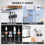 2024 New 6 Pack Charging Cable Magnetic Cable Organizer Storage Holder, Cord Organizer Magnetic Cable Management Clips, Phone USB Charging Cable Storage Holder Strong hesive Wire Holder (Black)