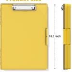 Hongri Clipboard with Storage, Yellow 8.5 x 11 Folder Nursing Side Opening, Heavy Duty with Dual Compartment, Smooth Writing for Teachers, Classroom, Size 13.3 x 9.4 x 1.5 in, Office & School Supplies