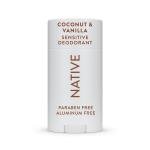 Native Sensitive Deodorant Contains Naturally Derived Ingredients, 72 Hour Odor Control | Deodorant for Women & Men, Aluminum Free with Baking Soda, Coconut Oil and Shea Butter, Coconut & Vanilla