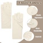Sureio 4 Pairs Sun Protection UV Gloves Sun Block Fingerless Gloves Summer Hand UV Protection Half Finger Mittens for Woman