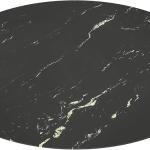 36" Round Tempered Glass Table Top, Marble Glass Surface Protector Heat & Scratch Resistant Multipurpose for Dining, Coffee, Restaurant, Office and End Table (Black Marble Pattern, 36 Inch)