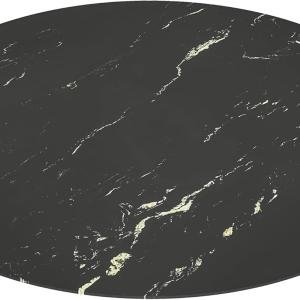 36" Round Tempered Glass Table Top, Marble Glass Surface Protector Heat & Scratch Resistant Multipurpose for Dining, Coffee, Restaurant, Office and End Table (Black Marble Pattern, 36 Inch)
