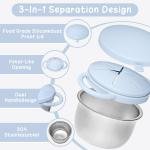 2 Pack Toddler Snack Cups, Baby Stainless Steel Snack Containers for Kids with Spill Proof Food Gre Silicone Lids & Handles 9 OZ No Spill Baby Snack Box for Mess-Free Snacking