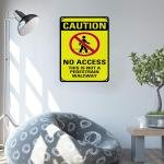 Aluminum Vertical Metal Sign Multiple Sizes Caution No Access This is Not A Pedestrian Walkway Yellow Crosswalk Crossing with Border Weatherproof Street 9x12Inches