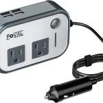 200W Car Power Inverter, FOVAL 12V DC to 110V AC Car Inverte with 4 USB Ports Car Outlet apter, Power Inverter for Vehicles, Car Plug apter Outlet for Laptop Computer Charger (Gray)