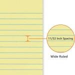 Basics 50 sheet Wide Ruled Lined Writing Note P, 8.5" x 11.75", 12-Pack, 600 Perforated Sheets, Canary