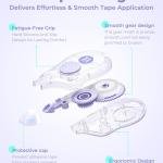 Four Candies White Correction Tape, 39.4 Feet, 4 Pack Easy to Use Applicator for Instant Corrections, Tear-Resistant, Smooth & Quick-Drying Tape for Office & School Supplies