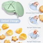 2 Pack Toddler Snack Cups, Baby Stainless Steel Snack Containers for Kids with Spill Proof Food Gre Silicone Lids & Handles 9 OZ No Spill Baby Snack Box for Mess-Free Snacking