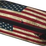 American flag Pencil Case for Girls and Kids Cute Pen Box Pouch Large pencil bag with Double Zipper, Portable Pencil Pouch for School Office Supplies