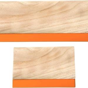 Caydo 2 Pieces 2 Sizes Screen Printing Squeegee, 75 Durometer Wooden Ink Scraper for Screen Printing, 9.4 and 5.9 inch