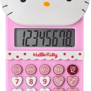 Cute Calculators, 8 Digit with LCD Display for Teachers Student Basic Office for School, Mini Calculator, Cartoon Handheld Calculator 5.9×2.6 inch Pink