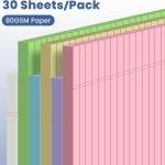 6pcs Small Note Ps, Color Noteps 5x8 College Ruled Notebook, Writing Ps 5 x 8, Legal Ps, Memo P Paper Perforate Narrow Ruled Notebooks for Work, School, Office Supplies,30 Sheets/Pack