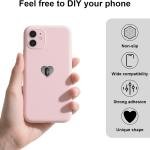 8pcs Heart Cell Phone Ring Holder, Cute Phone Charm Hooks hesive Smartphone Finger Ring Grip Sticky Metal Loop Stand for Cellphone Case P Tablet DIY Accessories (4 Colors)