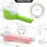6Pcs Bag Spout Clip,Bag Clips for Food,Snack Sealing Clips with Pour Spouts,Kitchen Chip with 4pcs hesive Hooks, for Cereal Kitchen Food Storage Organization(2L+4S)