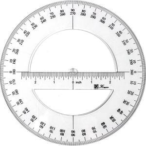 1Pc White 360 Degree Protractor Round Ruler Gauge Angular Drafting Tools Circle Protractor for School Education Office Classroom 6 Inch, Protractors, Writing and Correction Supplies