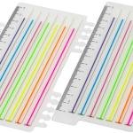 Lined Transparent Sticky Strips Assorted Colors, 0.235 x 5.5 Inch Long Highlighter Flag Tabs Index, Easy to Post, 4 Ruler Dispensers, 560 Pages Total