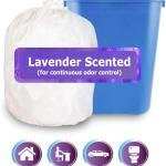2.6 Gallon Lavender Scented Trash Bags (200 Count) White 2 Gallon Trash Bags Small Bathroom Wastebasket Bags Can Liners for Home Office Bins, 200 Bags
