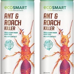 EcoSmart Natural, Plant-Based Ant and Roach Killer with Peppermint and Rosemary Oil, 14 Ounce Aerosol Spray Can (Pack of 2)