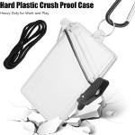 1Pc Transparent Clear Waterproof ID Card Bge Holder Case Waterproof Sports Case Vertical Bge Holders with Lanyard and Keychain,Office and School Supplies，Identification Bges and Supplies,Labels