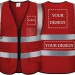 Reflective Vest Class 2 Safety Vests ANSI with Pockets Zipper High Visibility Construction Uniform