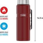 THERMOS Stainless King Vacuum-Insulated Beverage Bottle, 68 Ounce, Rustic Red