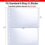 30 Pack 120 Pockets 3.5x5 Photocard Sleeves for 6 Ring A5 Binder, Ultra-Clear Sleeves, Double-Sided 2 Pocket Pages, Top Loing Sheet Protector for Photos, Postcards, Seed Packets