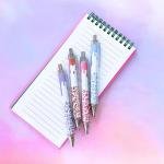 Cheetah Dripping Pens 8PC - Black Ballpoint Pens for Home & Office - Cool Cheetah Print design for School & Work - Fun Office Supplies, Stylish Girly Gifts, Trendy Leopard Safari Animal Pattern