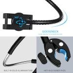 Stroller Wheelchair Boat Bike Tablet Holder Gooseneck [Flexible Aluminum Arm] Handlebar Tablet Mount Pole Bar Tube Clamp for iP mini Air Pro, Galaxy Tab, Kindle, Fire, Phone, 4-13"