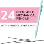 BIC Xtra-Smooth Pastel Mechanical Pencils with Erasers, Medium Point (0.7mm), 24-Count Pack, Bulk Mechanical Pencils for School or Office Supplies