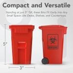 Wiosi Mini Garbage Trash Pen Holder for Desk and Tiny Recycle Bin Pencil Holder Red & Yellow, Pack of 2 - Storage for Pencil & Pen | Office Stationery to Organize The Desk | Ideal for Student Work