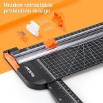 WORKLION Paper Cutter - A4 Paper Craft Cutter with Security Ble for Cut Gift Card, Coupon, Label, Cardstock, Photo, 12 inch Black Office Paper Trimmer