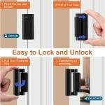 2 Pack Home Security Door Lock,Childproof Door Reinforcement Lock,with 3" Stop Withstand 800 lbs,for Inward Swing Doors,Night Kids Safety Metal Flip Lock Debolt Latch (Black)