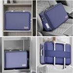 DocSafe Fireproof Document Box with Lock, Hard Case File Organizer with Accordion File Folder, Fireproof Water Resistant Safe Box Home Office Travel Storage for Important Documents Laptop Blue