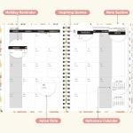 2026 Planner, Weekly and Monthly Calendar Planner, January - December 2026 Daily Agenda for Acecmic Planning, School Office Supplies, Painted Flowers