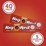 WRIGLEY'S BIG RED Chewing Gum Bulk Pack, 5 Sticks Per Pack (40 Total Packs)