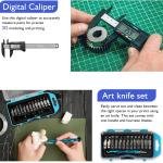 45 Pieces 3D Printer Tools Kit, 3D Printing Accessory Includes Deburring Tool, Digital Caliper, Art Knife Set, Tube Cutter, Storage Bag Suitable for 3D Print Removing, Cleaning, Finishing