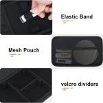 BOVKE Hard Electronics Organizer, Travel Cable Organizer Bag, Tech Organizer Case for Power apter Chargers Cables Earbuds Flash Drives and Other Electronics Accessories & Supplies, Black