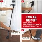 SECURITYMAN 2-in-1 Door Security Bar & Sliding Patio Door Security Bar (2 Pack) via Interchangeable Caps - Heavy Duty Iron Construction Door Stoppers Lock for Home, Apartment, Travel Hotel - Black