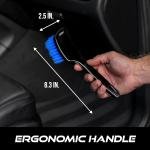 Viking Carpet Cleaning and Scrub Brush for Floor Mats, Cleaning Brush for Car Interior and Home, Black and Blue, 8.3 inch x 2.5 Inch