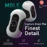 3DMakerpro Mole 3D Scanner for 3D Printing - 3D Printer Accessories 0.05mm Accuracy 0.1mm Resolution 10FPS Handheld & Turntable Scan, NIR Light & Visual Tracking Technology, Free 3D Scanning Software