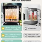 GROWNSY Baby Food Maker with Steam Basket, One Step Baby Food Processor Steamer Puree Blender Grinder Mills Machine, Auto Cooking Grinding and Sterili-zing for Healthy Homeme Baby Food, Blcak