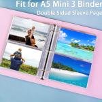 40 Pack 160 Pockets 3.5x5” Photocard Sleeves for A5 Mini 3 Ring Binder, Ultra-Clear Photo Sleeves, Double-Sided 2 Pocket Photo Pages, Top Loing Sheet Protector for Photos, Postcards, Seed Packets