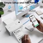 Bluetooth Thermal Shipping Label Printer, 4x6 Portable Thermal dress Label Printer for Small Business, Compatible with iPhone,Android,Windows,Mac–Works with Ebay Shopify USPS&More, White
