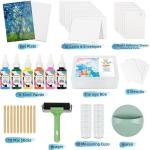 Gel Printing Plate Kits with Paints, Brayer, Baren, Stencils, Washi Stickers, Mixing Cups, Sticks , Blank Cards And Envelopes Storage Case 5X7 Gel Plate for Printmaking Supplies for Art And Crafts