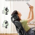 Marsail Ergonomic Mesh Office Chair,Ergonomic Dsk Chair with 2D Herest,justable Lumbar Support & Up and Down Armrest