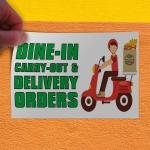 Decal Stickers Multiple Sizes Dine-in Carry-Out & Delivery Orders Industrial Vinyl Safety Sign Label Restaurant & Food 24x18Inches