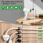 OneLeaf 12 Pack 360° Rotatable Spring Cable Clips[1s Lock], hesive Cord Holder for Nightstand, Phone Charger Cord Holder for Desk Home Office Car Game Station