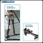 Fotopro Professional Photography Tripod Dolly, Heavy Duty with 3 Rubber Wheels, justable Legs and Carry Bag, 33 lbs Capacity DP-2 Tripod Wheels for Camera Camcorder Video Lighting
